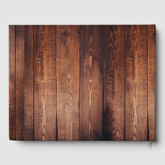 Rustieke schuur hout foto zonnebloem land bruiloft gastenboek (Achterkant)