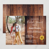 Rustieke schuur hout foto zonnebloem land kaart (Voorkant / Achterkant)