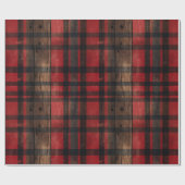 Rustieke schuur hout geruite kerst inpakpapier (Vlak)