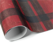 Rustieke schuur hout geruite kerst inpakpapier (Rol Hoek)