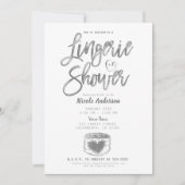 Rustieke schuur hout glam zilver lingerie douche kaart (Voorkant)