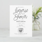 Rustieke schuur hout glam zilver lingerie douche kaart (Staand voorkant)