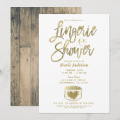 Rustieke schuur hout glamour gouden lingerie douch kaart (Voorkant / Achterkant)