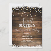 Rustieke Schuur Hout Goud Zilver Winter Sweet 16 P Kaart (Voorkant)