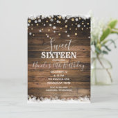 Rustieke Schuur Hout Goud Zilver Winter Sweet 16 P Kaart (Staand voorkant)