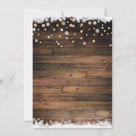 Rustieke Schuur Hout Goud Zilver Winter Sweet 16 P Kaart (Achterkant)