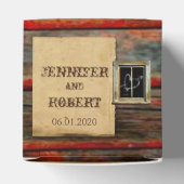 Rustieke schuur hout graffiti hart bruiloft gunst  bedankdoosjes (Bovenkant)