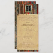 Rustieke schuur hout graffiti hart bruiloft menu (Voorkant / Achterkant)