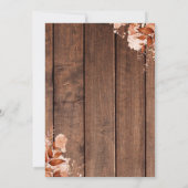 Rustieke schuur hout herfst bloem bruiloft kaart (Achterkant)