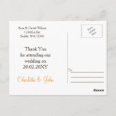 Rustieke schuur hout herfst bruiloft dank u briefkaart (Achterkant)