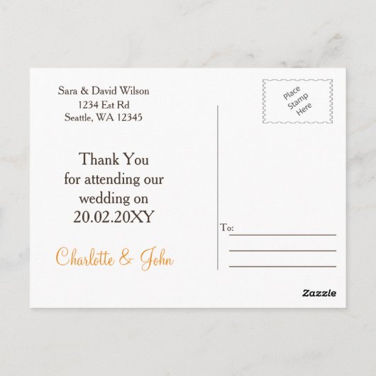 Rustieke schuur hout herfst bruiloft dank u briefkaart (Achterkant)