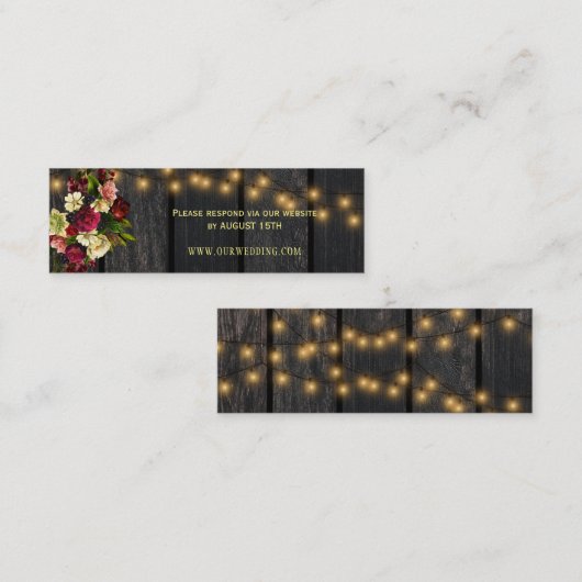 Rustieke schuur hout herfst bruiloft website RSVP Mini Visitekaartje (Voorkant / Achterkant)