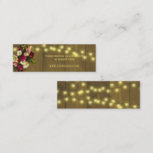 Rustieke schuur hout herfst bruiloft website RSVP Mini Visitekaartje (Voorkant / Achterkant)