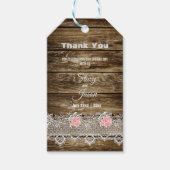 Rustieke schuur hout & kant bedankje cadeaulabel (Voorkant)