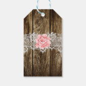 Rustieke schuur hout & kant bedankje cadeaulabel (Achterkant)