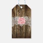 Rustieke schuur hout & kant bedankt cadeaulabel (Achterkant)