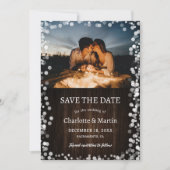 Rustieke Schuur Hout Kant Burlap Hearts Trouwfoto Save The Date (Voorkant)