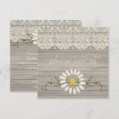 Rustieke Schuur Hout Kant Kant Bloem na de bruilof Kaart (Voorkant / Achterkant)