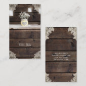 Rustieke schuur hout, Kant & Mason Jars Southern C Visitekaartje (Voorkant / Achterkant)