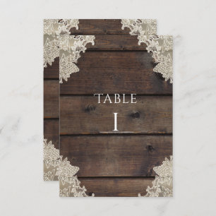 Rustieke Schuur Hout & Kant Romantisch Tafelnummer