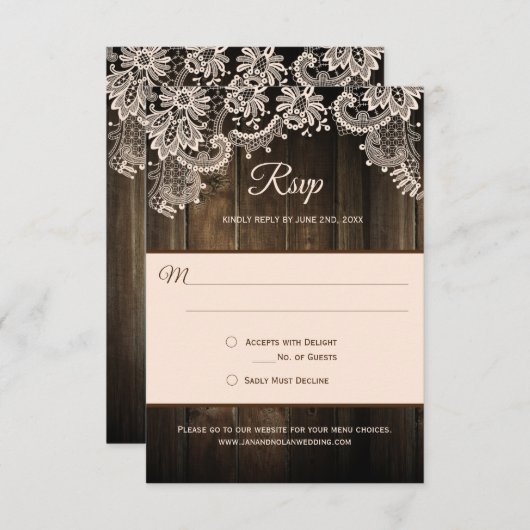 Rustieke schuur hout kant RSVP (Voorkant / Achterkant)