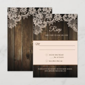 Rustieke schuur hout kant RSVP Kaartje (Voorkant / Achterkant)