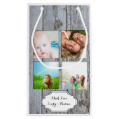 Rustieke schuur hout Kerstmis vakantie familie fot Klein Cadeauzakje (Achterkant)