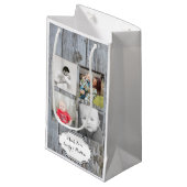 Rustieke schuur hout Kerstmis vakantie familie fot Klein Cadeauzakje (Voorkant Gekanteld)