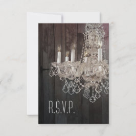 Rustieke schuur hout kroonluchter bruiloft RSVP re