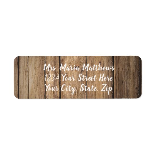 Rustieke schuur hout land adres mailing labels (Voorkant)