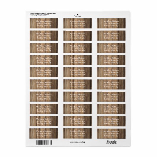 Rustieke schuur hout land adres mailing labels (Full Sheet)
