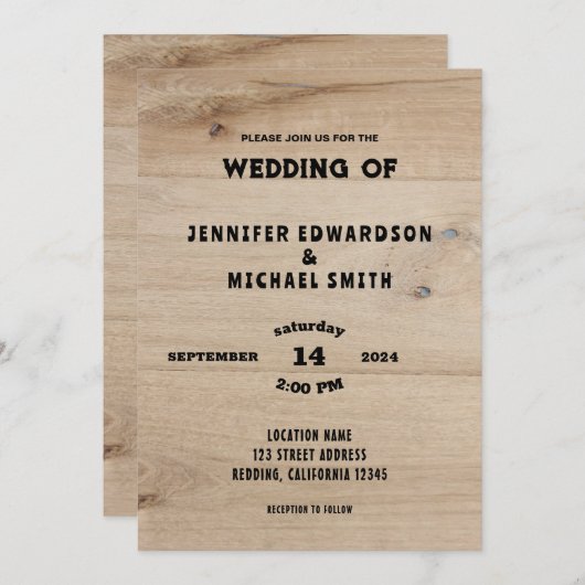 Rustieke schuur hout land bruiloft kaart (Voorkant / Achterkant)