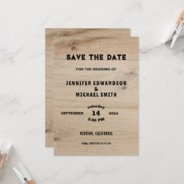Rustieke schuur hout land bruiloft Save the date Kaart