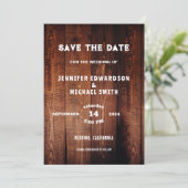 Rustieke schuur hout land bruiloft Save the date Kaart (Staand voorkant)