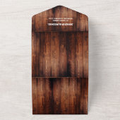 Rustieke schuur hout land foto Bruiloft All In One Uitnodiging (Buitenkant)