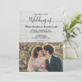 Rustieke schuur hout land foto bruiloft kaart (Staand voorkant)