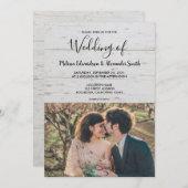 Rustieke schuur hout land foto bruiloft kaart (Voorkant / Achterkant)