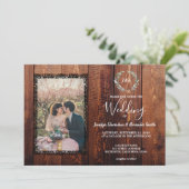 Rustieke schuur hout land  foto Bruiloft Kaart (Staand voorkant)