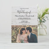 Rustieke schuur hout land foto bruiloft kaart (Staand voorkant)