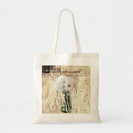 rustieke schuur hout land madeliefje bruidsmeisje tote bag