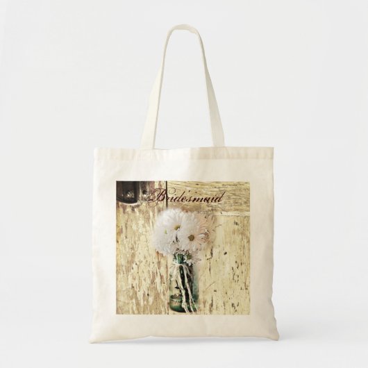 rustieke schuur hout land madeliefje bruidsmeisje tote bag (Voorkant)