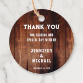 Rustieke schuur hout landelijke land bruiloft Dank Bedankjes Labels (Voorkant)