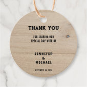 Rustieke schuur hout landelijke land bruiloft Dank Bedankjes Labels (Voorkant)