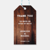 Rustieke schuur hout landelijke land bruiloft Dank Cadeaulabel (Voorkant)