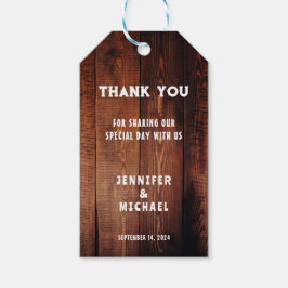 Rustieke schuur hout landelijke land bruiloft Dank Cadeaulabel