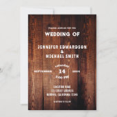 Rustieke schuur hout landelijke land bruiloft kaart (Voorkant)