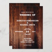 Rustieke schuur hout landelijke land bruiloft kaart (Voorkant / Achterkant)