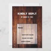 Rustieke schuur hout landelijke land bruiloft RSVP Kaart (Voorkant)