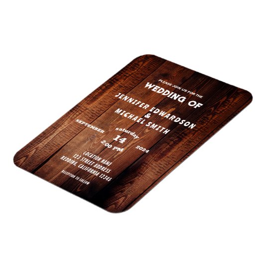 Rustieke schuur hout landelijke land bruiloft uitn magneet (Linkerzijde)