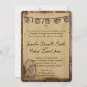 Rustieke schuur hout lantaarn bruiloft kaart (Voorkant)